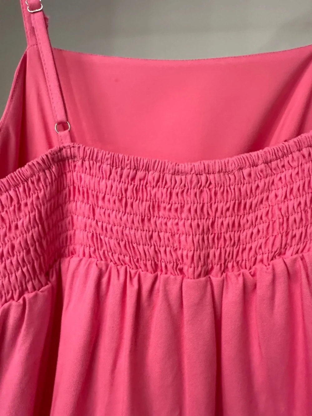 Pink Lily small Bright Hot Pink Tiered Sundress with shorts. Like new - Picture 3 of 4